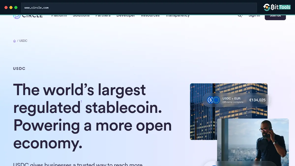 USDC official website preview