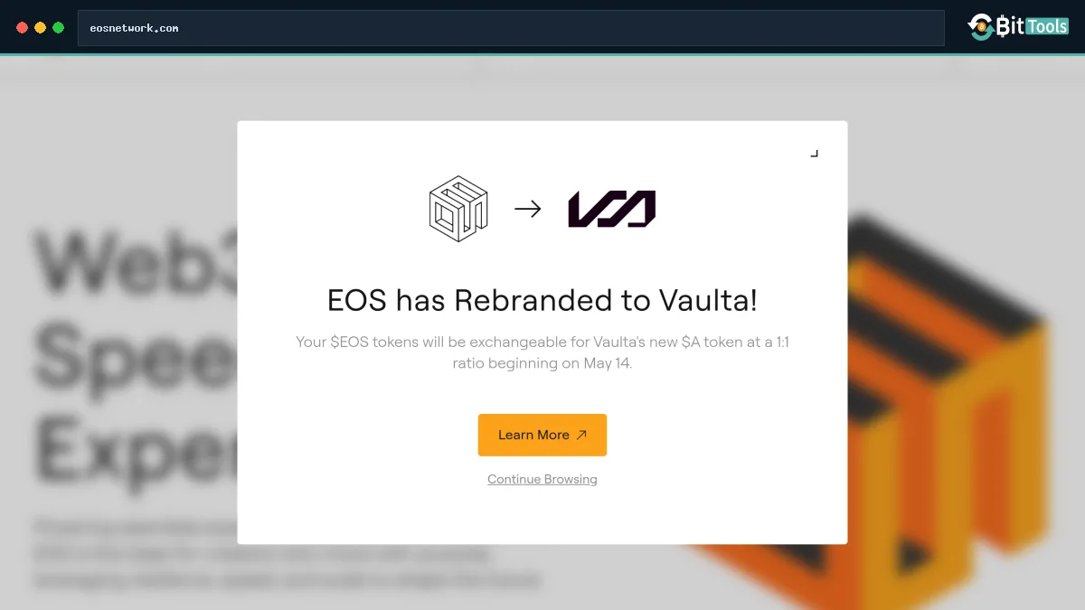 EOS official website preview