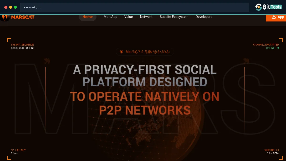 Marscat Token official website preview