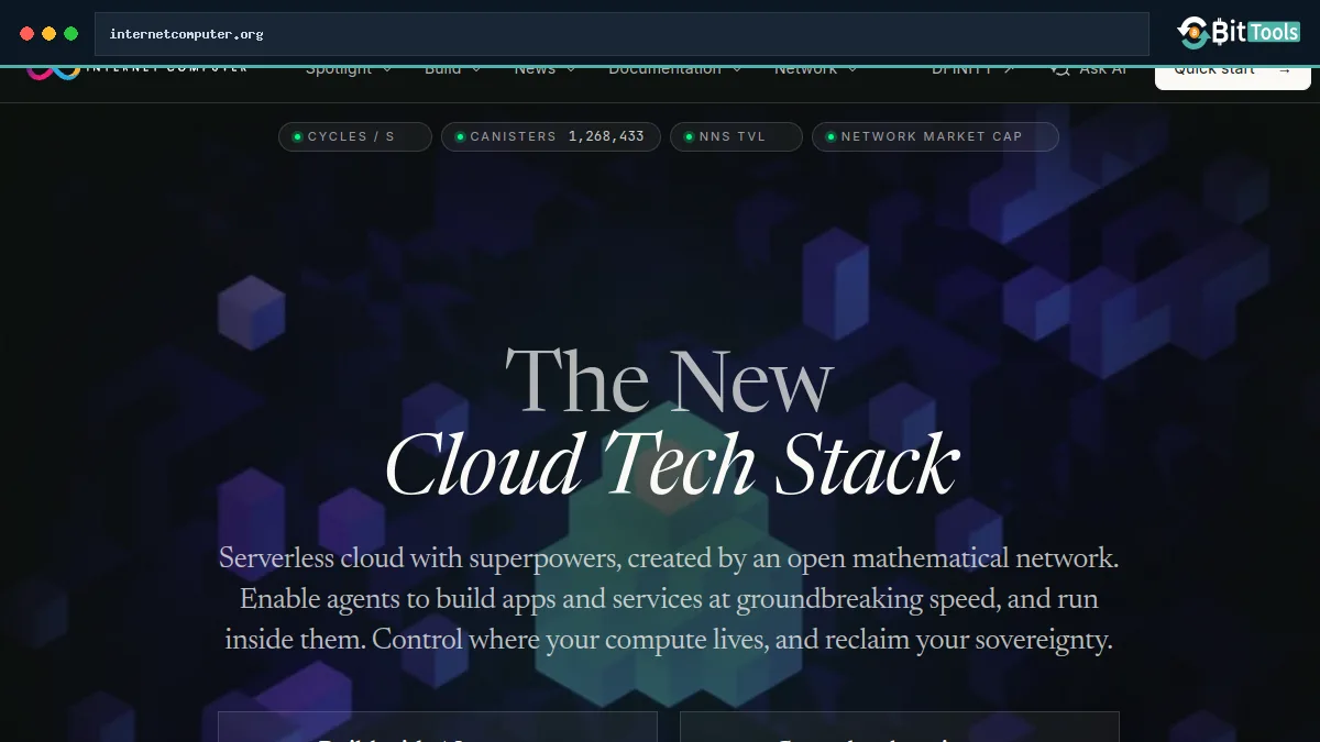 Internet Computer official website preview