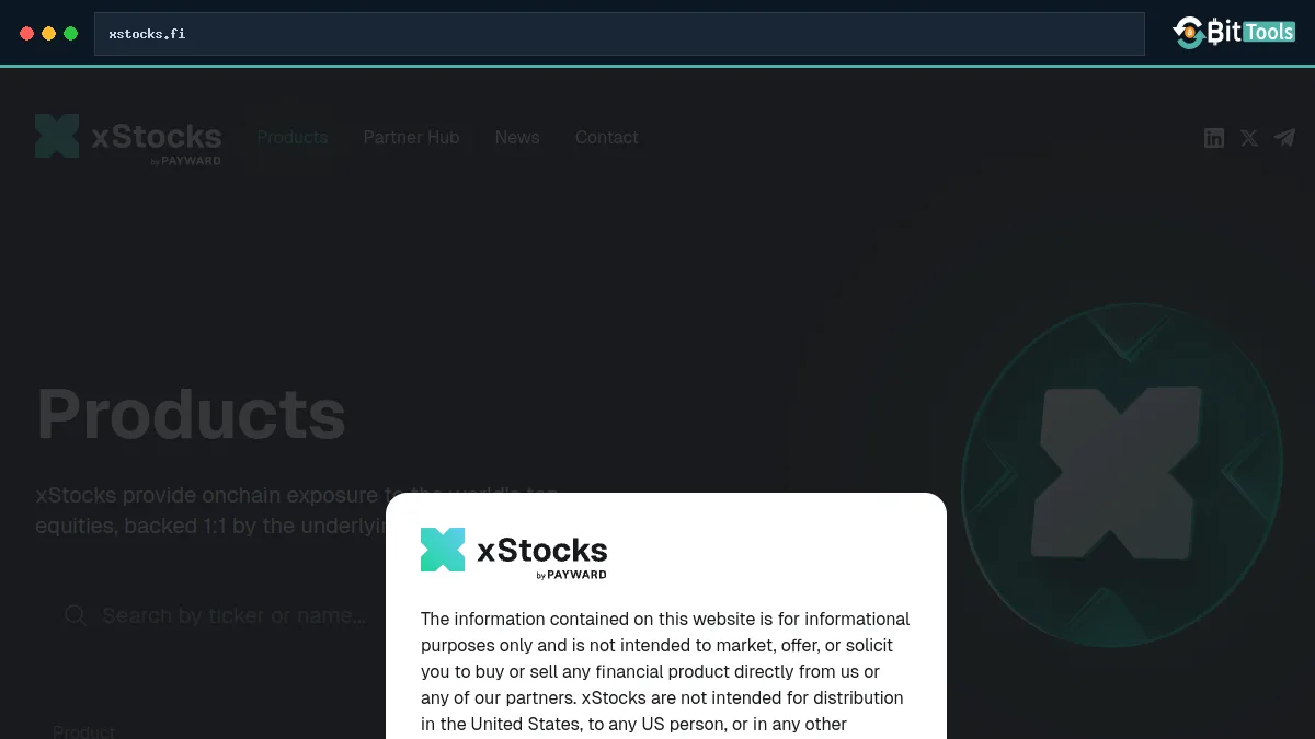Bending Spoons xStock official website preview