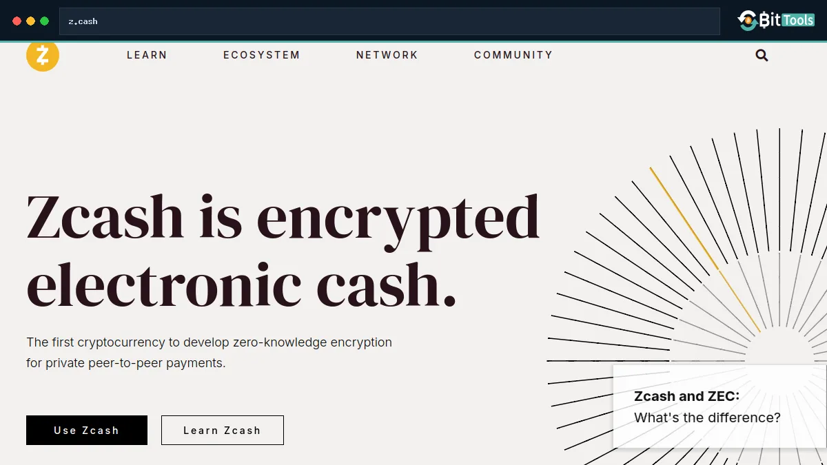 Zcash official website preview