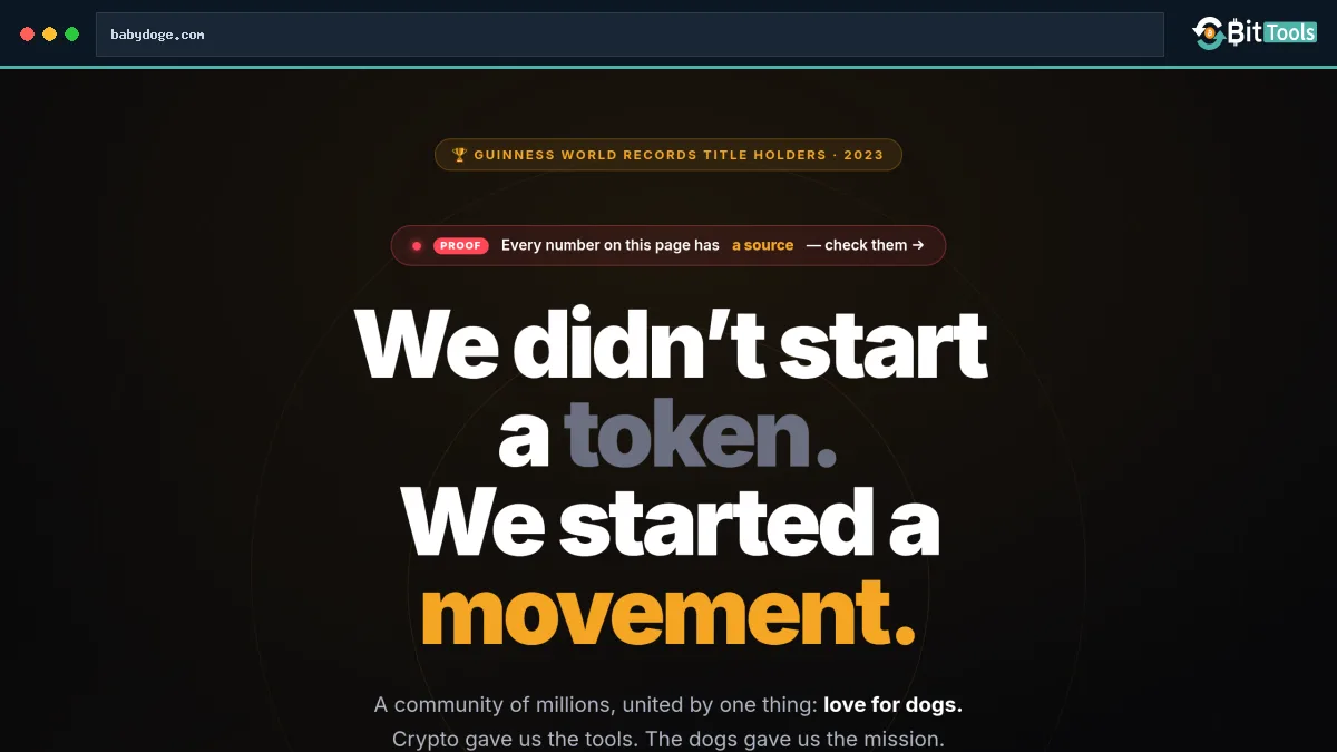 Baby Doge Coin official website preview