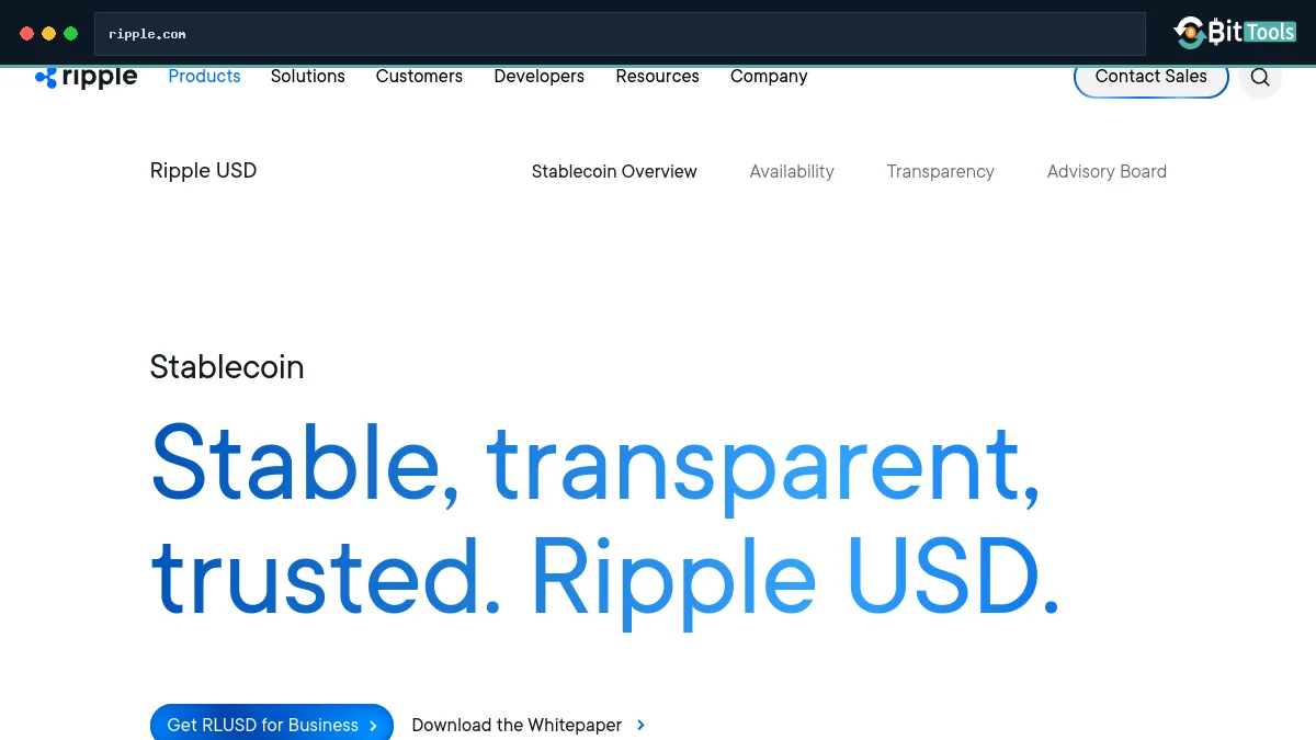 Ripple USD official website preview