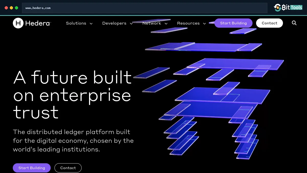 Hedera official website preview