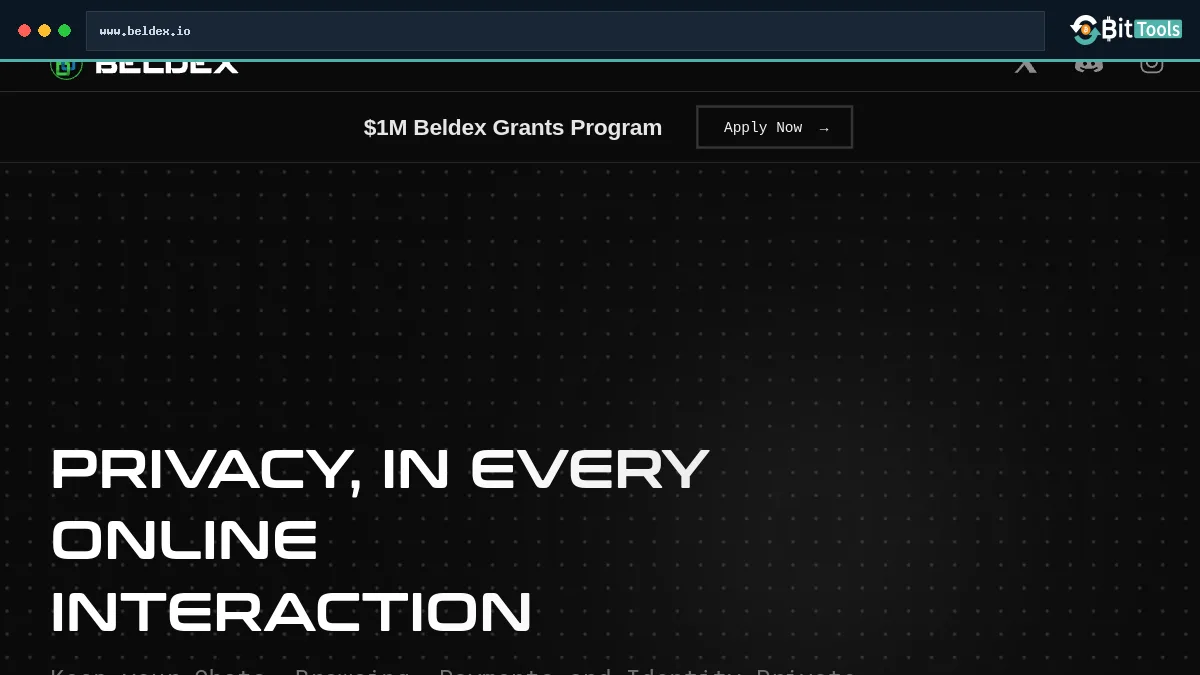 Beldex official website preview