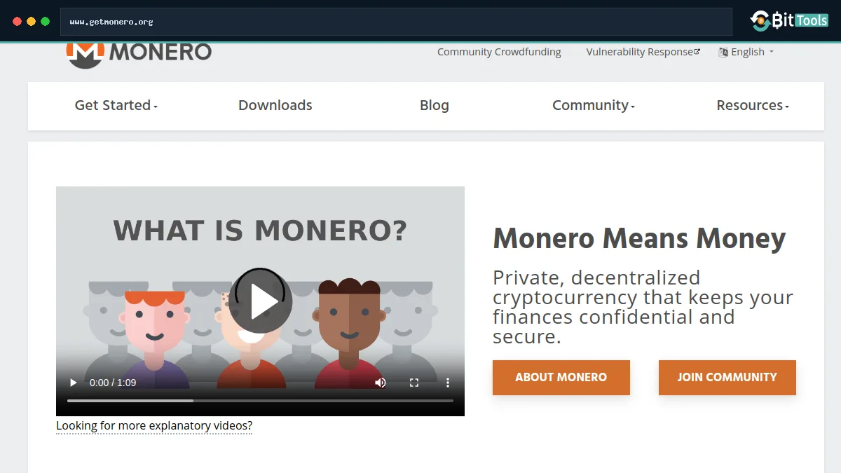 Monero official website preview