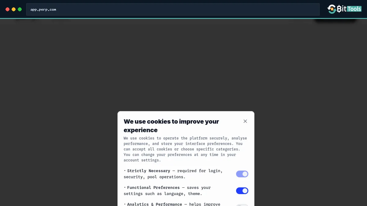 Perpetual Protocol official website preview