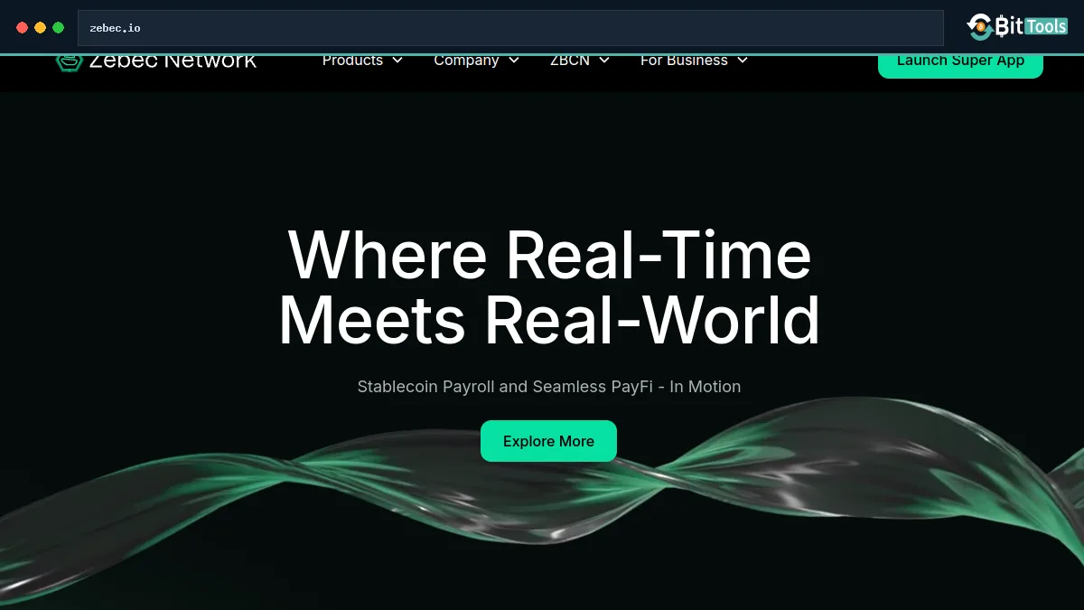 Zebec Network official website preview