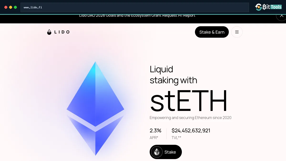 Lido Staked Ether official website preview