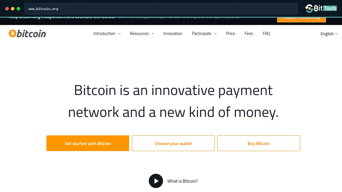 Bitcoin official website preview