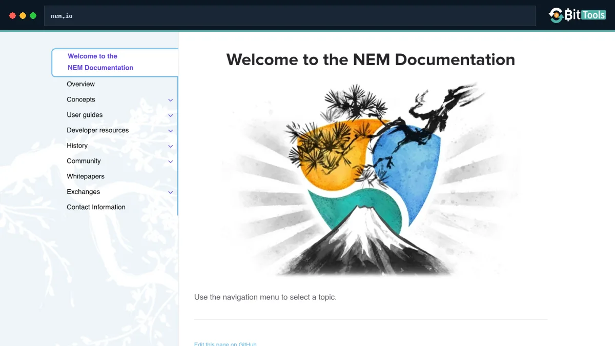 NEM official website preview