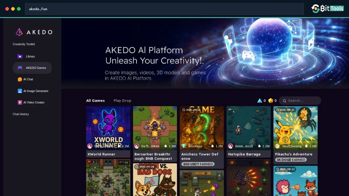 Akedo official website preview