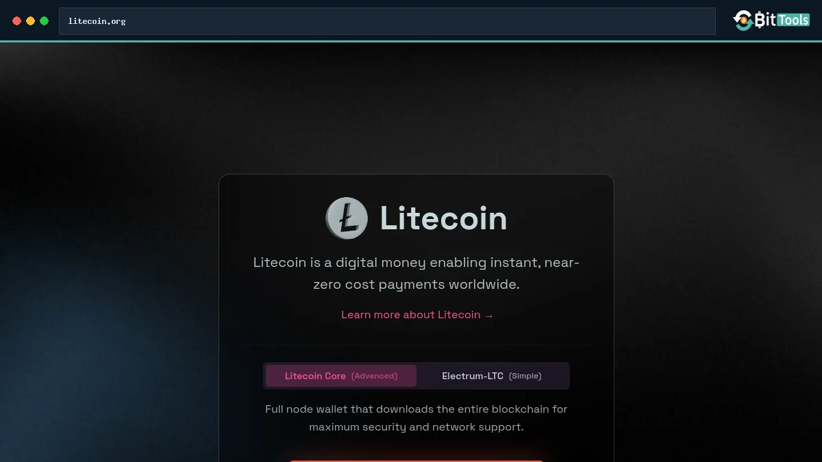 Litecoin official website preview
