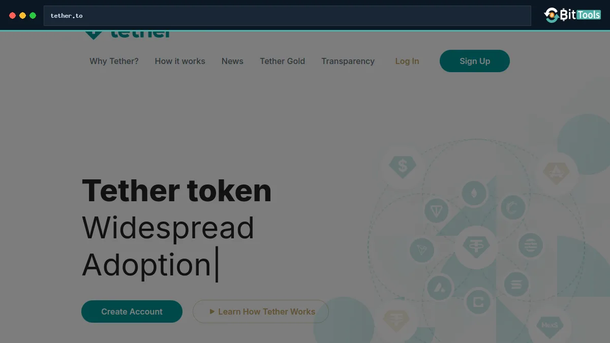 Tether official website preview